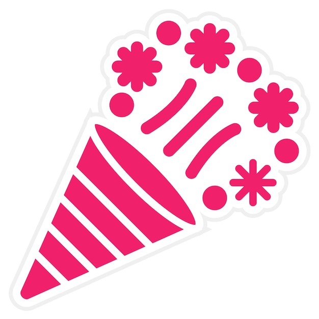 Diseño vectorial estilo de icono popper de fiesta