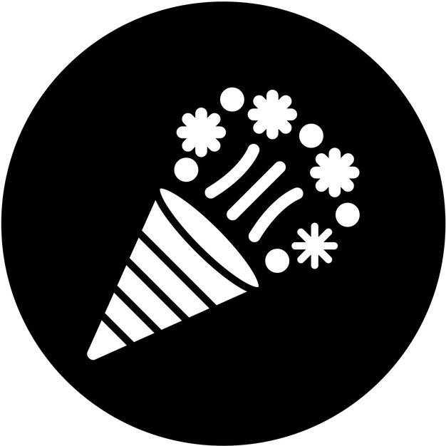 Diseño vectorial estilo de icono popper de fiesta