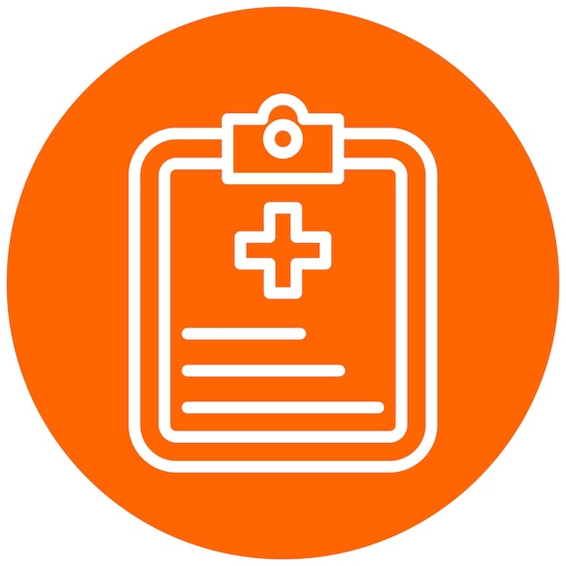 Diseño vectorial Estilo del icono del portapapeles médico