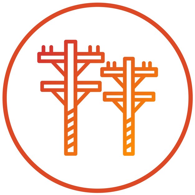 Diseño vectorial Estilo del icono del poste eléctrico