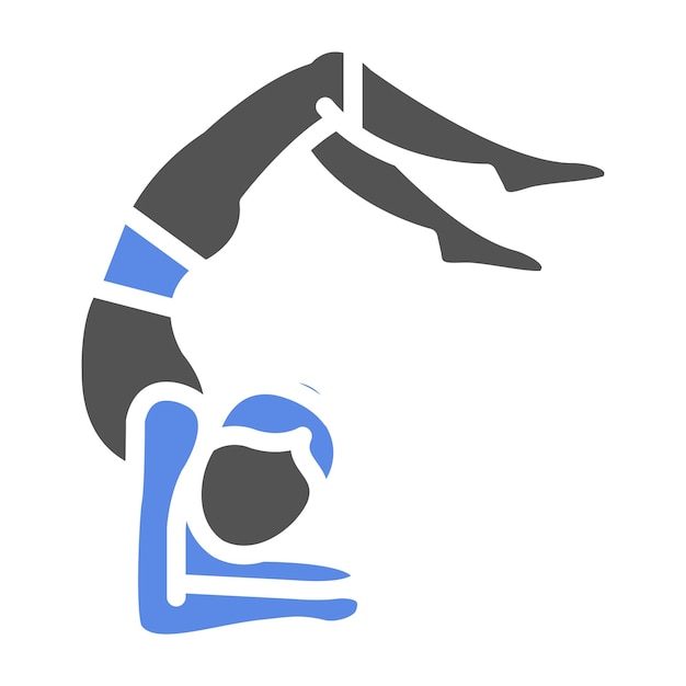 Diseño vectorial del estilo del icono de la postura de yoga