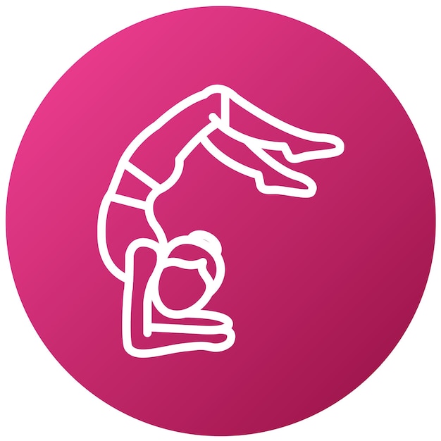 Diseño vectorial del estilo del icono de la postura de yoga
