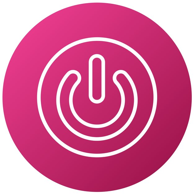 Diseño vectorial del estilo del icono de potencia de la CPU