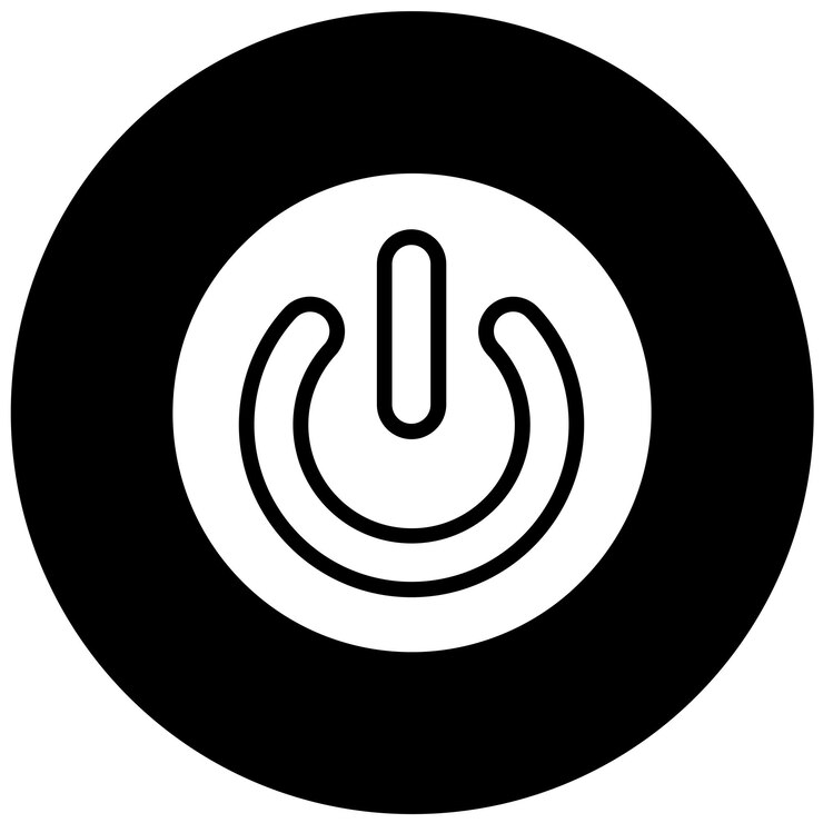 Vector diseño vectorial del estilo del icono de potencia de la cpu
