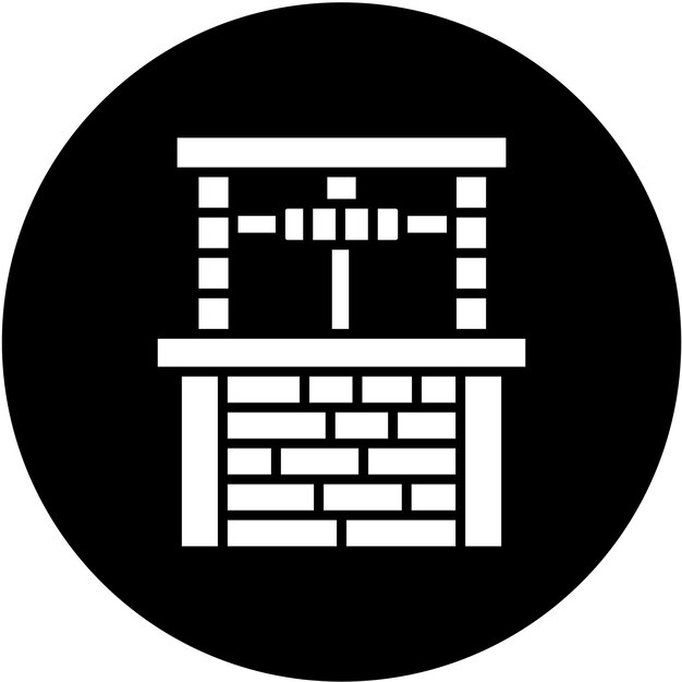 Diseño vectorial Estilo del icono del pozo de agua del desierto