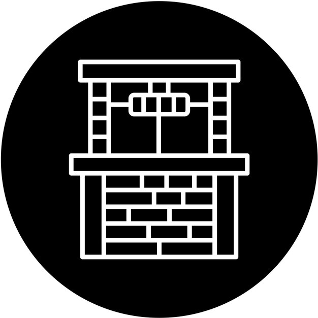 Diseño vectorial Estilo del icono del pozo de agua del desierto