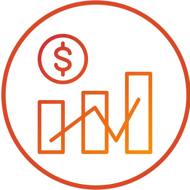 Diseño vectorial Estilo del icono del precio de la acción