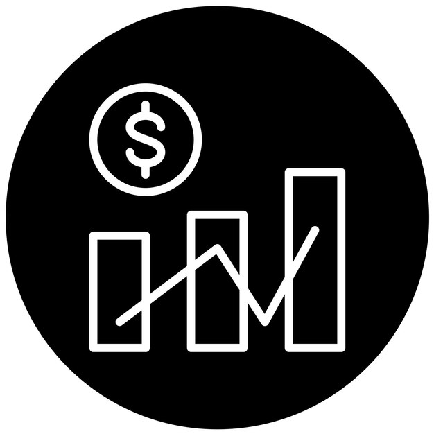 Diseño vectorial Estilo del icono del precio de la acción