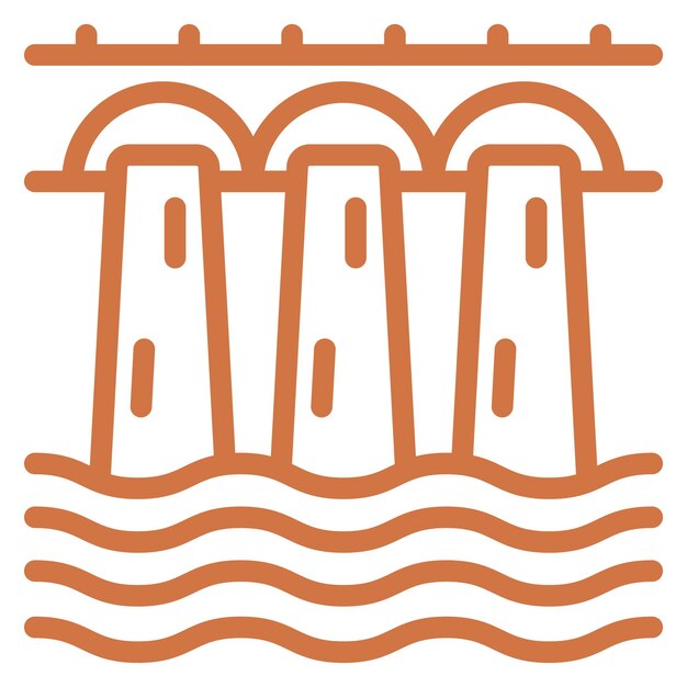 Diseño vectorial Estilo del icono de la presa