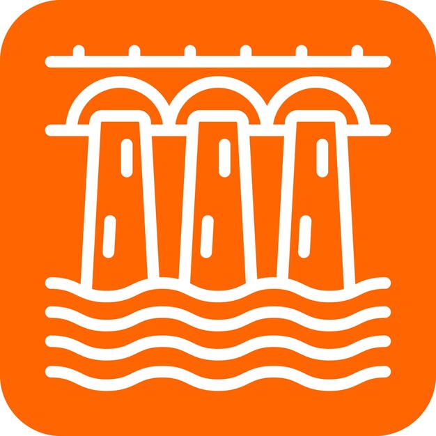 Diseño vectorial Estilo del icono de la presa