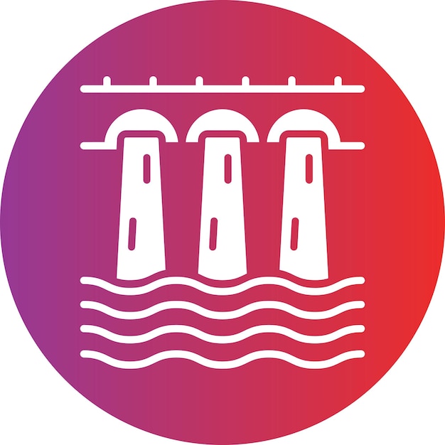 Diseño vectorial Estilo del icono de la presa
