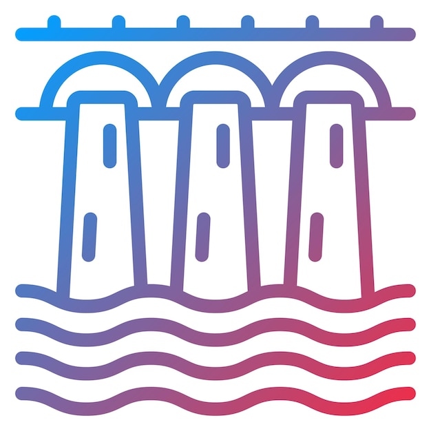 Diseño vectorial Estilo del icono de la presa