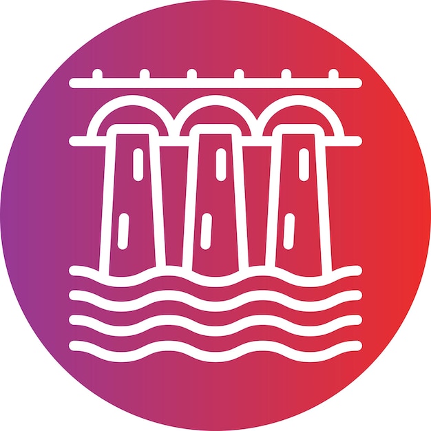 Diseño vectorial Estilo del icono de la presa
