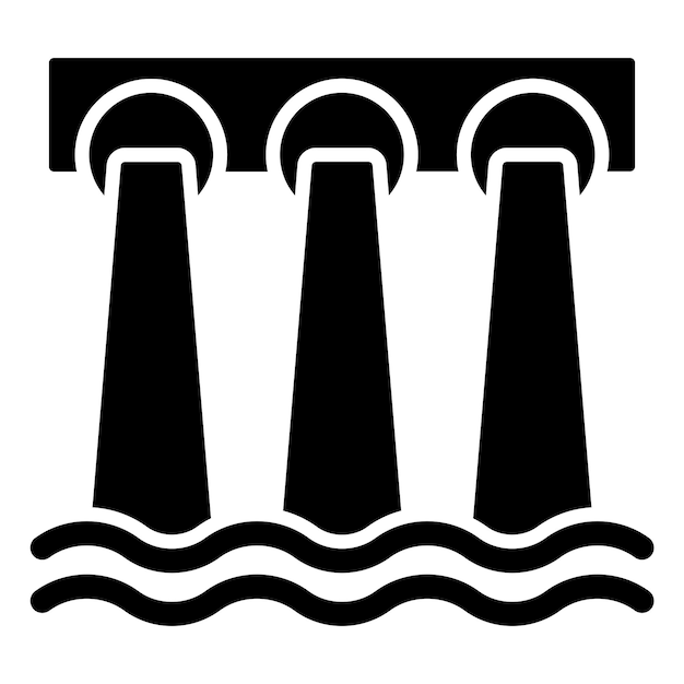 Diseño vectorial Estilo del icono de la presa