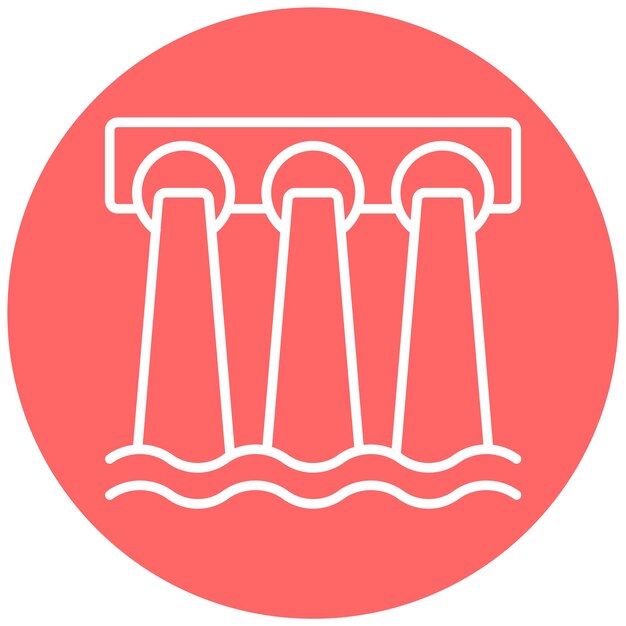 Diseño vectorial Estilo del icono de la presa