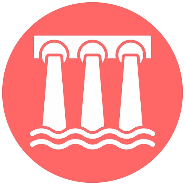Diseño vectorial Estilo del icono de la presa