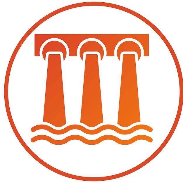 Diseño vectorial Estilo del icono de la presa