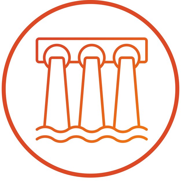 Diseño vectorial Estilo del icono de la presa