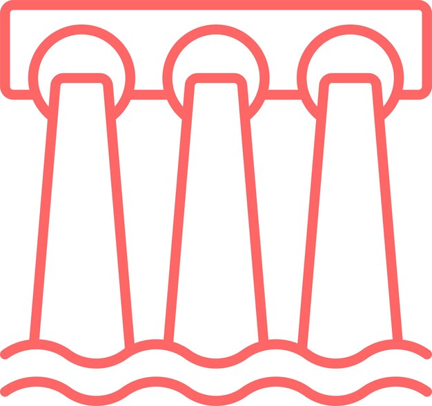 Diseño vectorial Estilo del icono de la presa