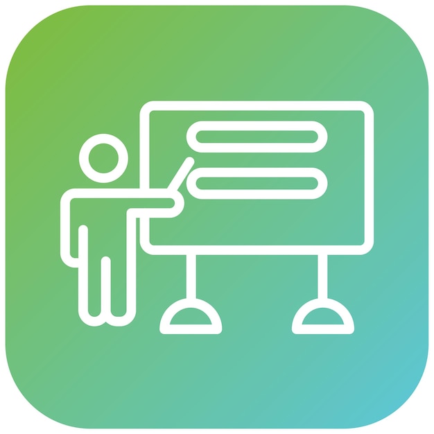 Diseño vectorial Estilo del icono de la presentación del estudiante
