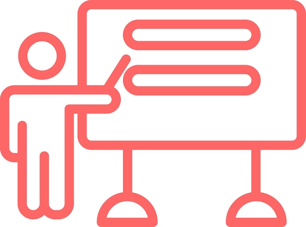 Diseño vectorial Estilo del icono de la presentación del estudiante