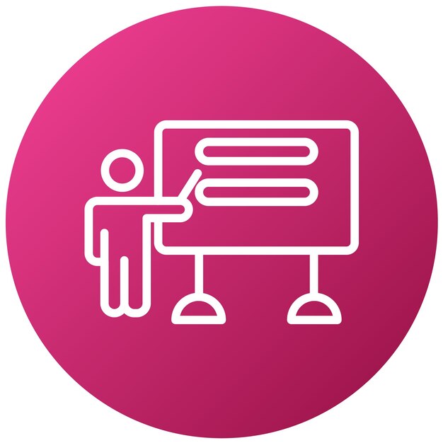 Diseño vectorial Estilo del icono de la presentación del estudiante