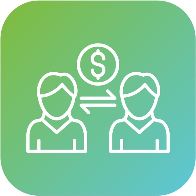 Diseño vectorial estilo de icono de préstamo entre pares