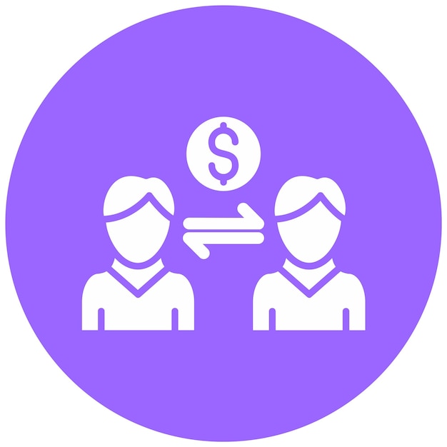 Diseño vectorial estilo de icono de préstamo entre pares