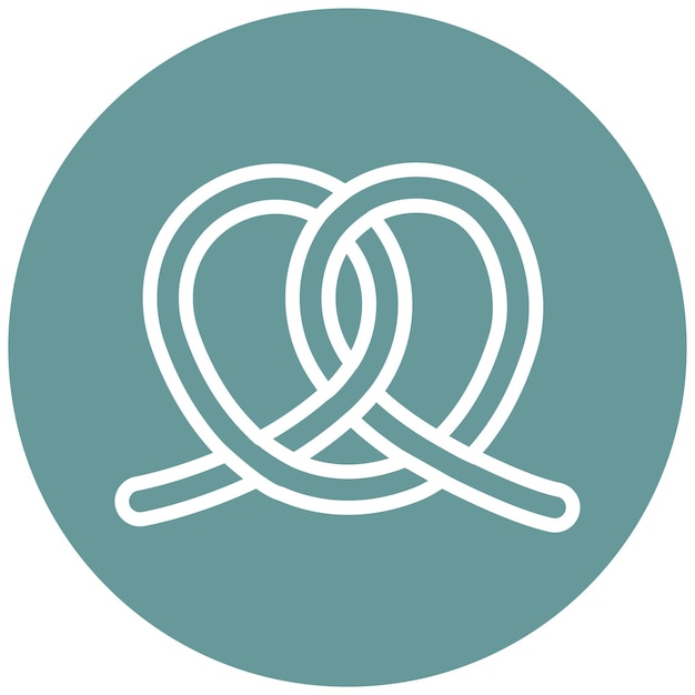 Diseño vectorial Estilo del icono del pretzel