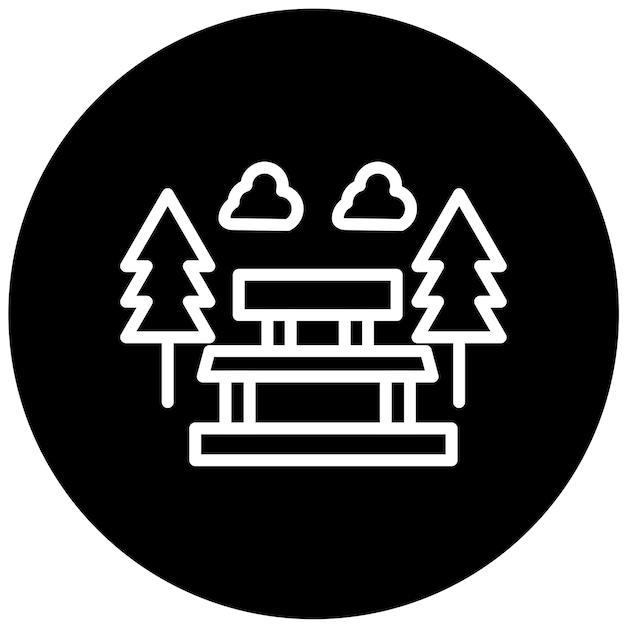 Diseño vectorial de estilo de icono de primavera del bosque