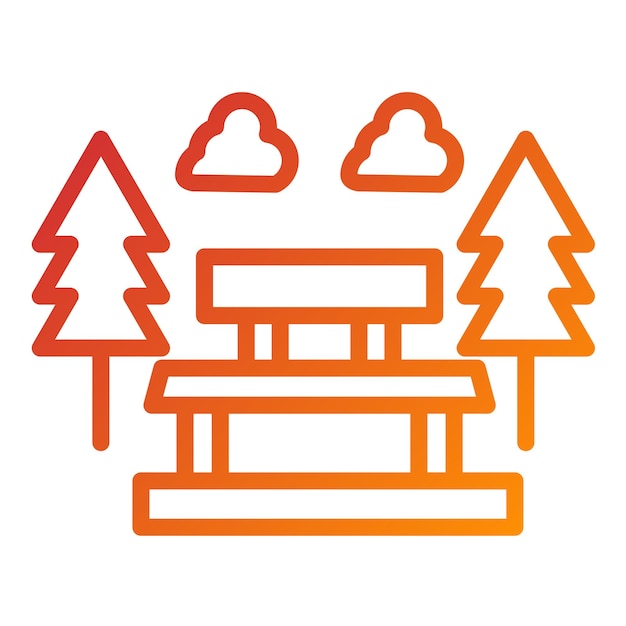 Diseño vectorial de estilo de icono de primavera del bosque