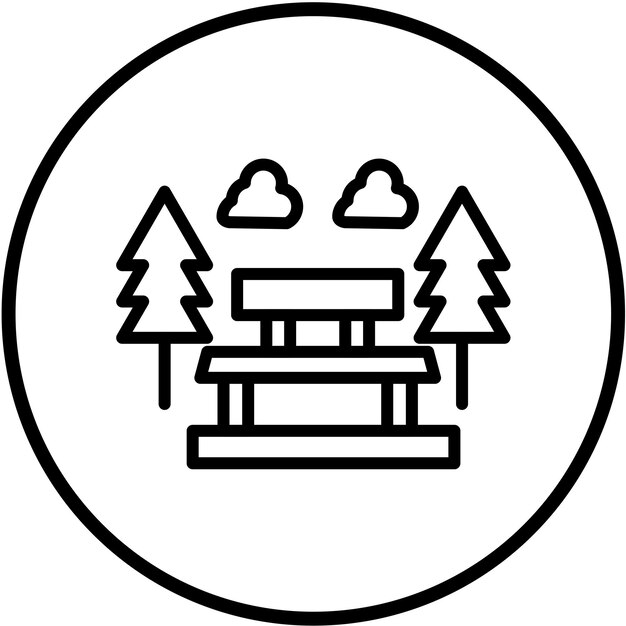 Diseño vectorial de estilo de icono de primavera del bosque