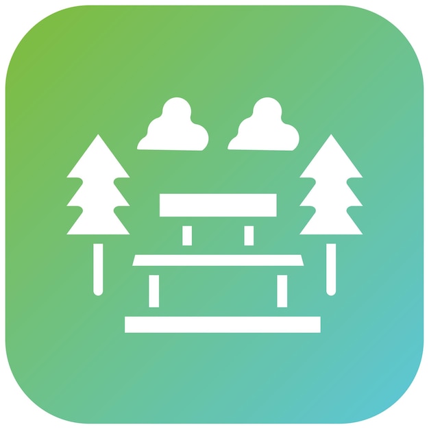 Diseño vectorial de estilo de icono de primavera del bosque