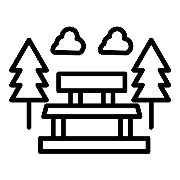 Diseño vectorial de estilo de icono de primavera del bosque