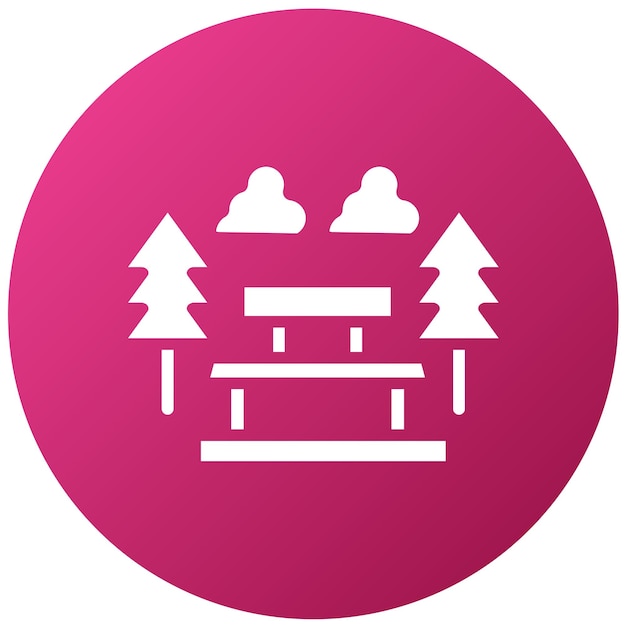 Diseño vectorial de estilo de icono de primavera del bosque