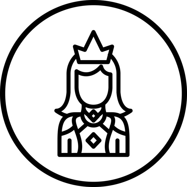 Diseño vectorial Estilo de icono de la princesa