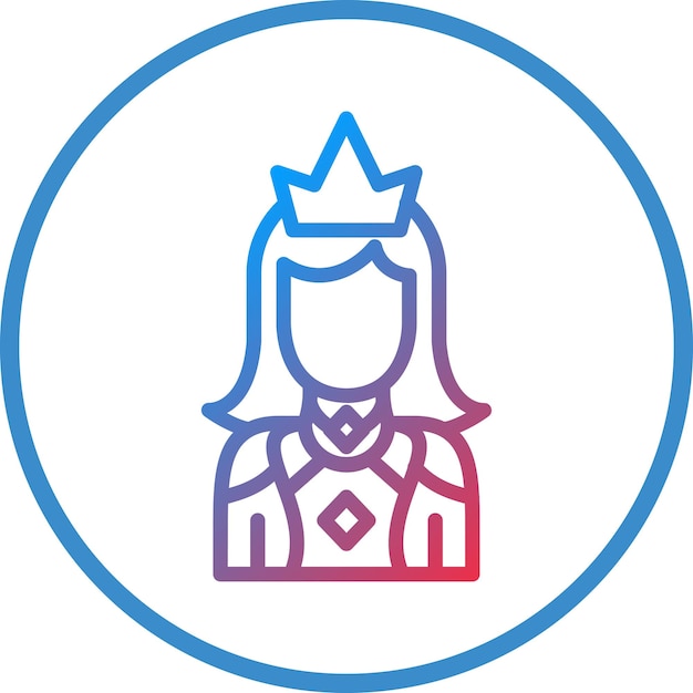 Diseño vectorial Estilo de icono de la princesa