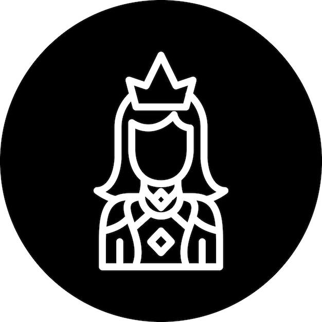 Diseño vectorial Estilo de icono de la princesa