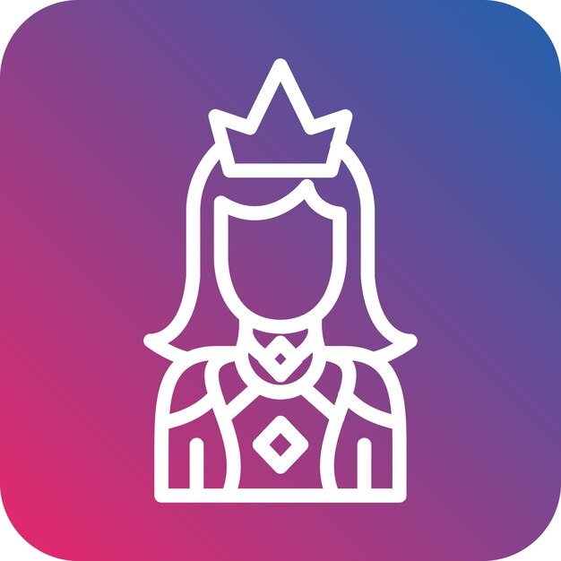 Diseño vectorial Estilo de icono de la princesa