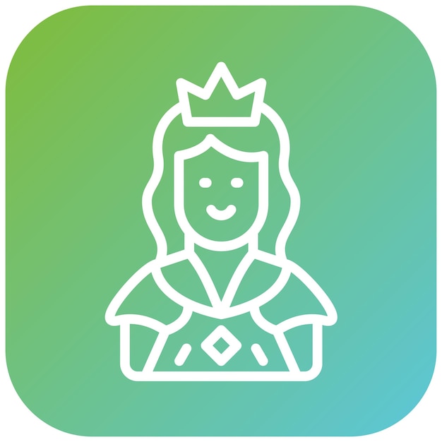 Diseño vectorial Estilo de icono de la princesa