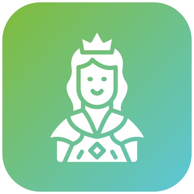 Diseño vectorial Estilo de icono de la princesa