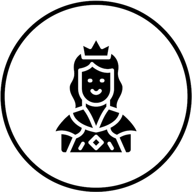 Diseño vectorial Estilo de icono de la princesa