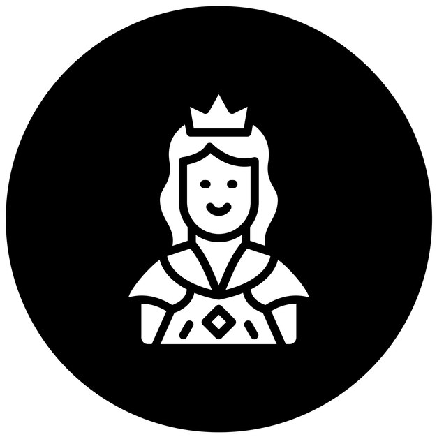Diseño vectorial Estilo de icono de la princesa