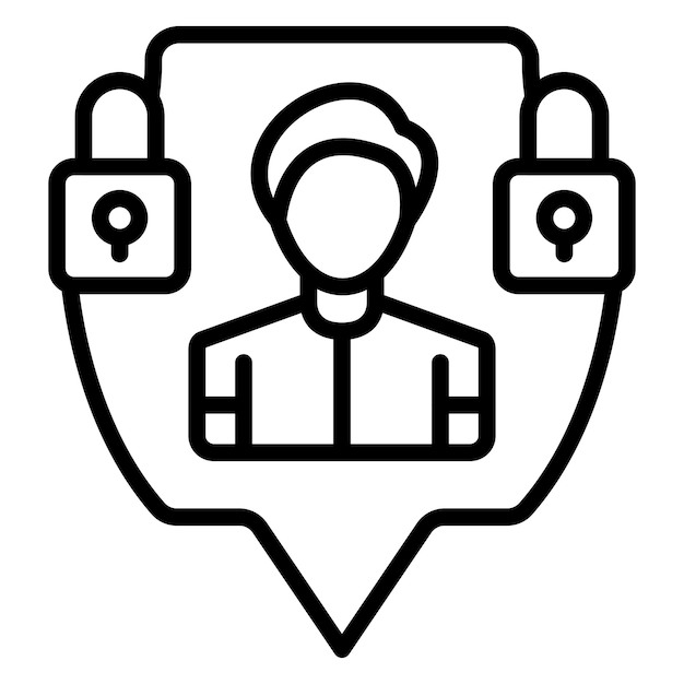 Diseño vectorial Estilo del icono de privacidad del usuario final