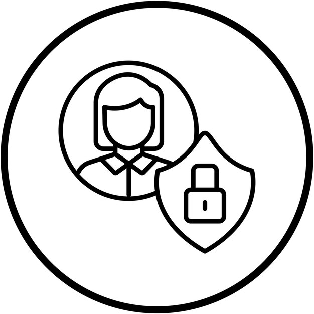 Diseño vectorial Estilo del icono de privacidad del usuario final