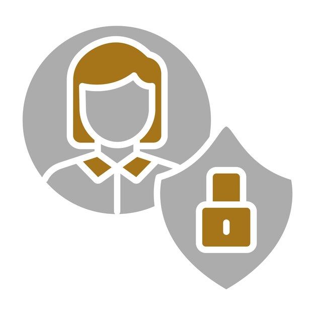Diseño vectorial Estilo del icono de privacidad del usuario final