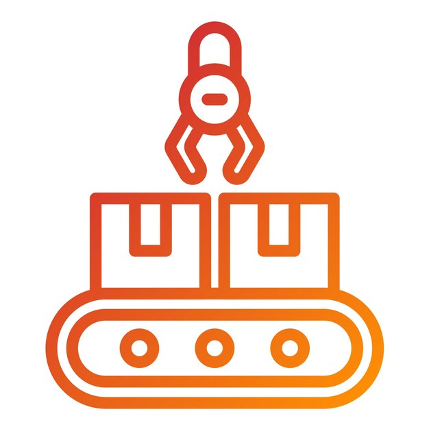 Diseño vectorial Estilo de icono de producción en masa