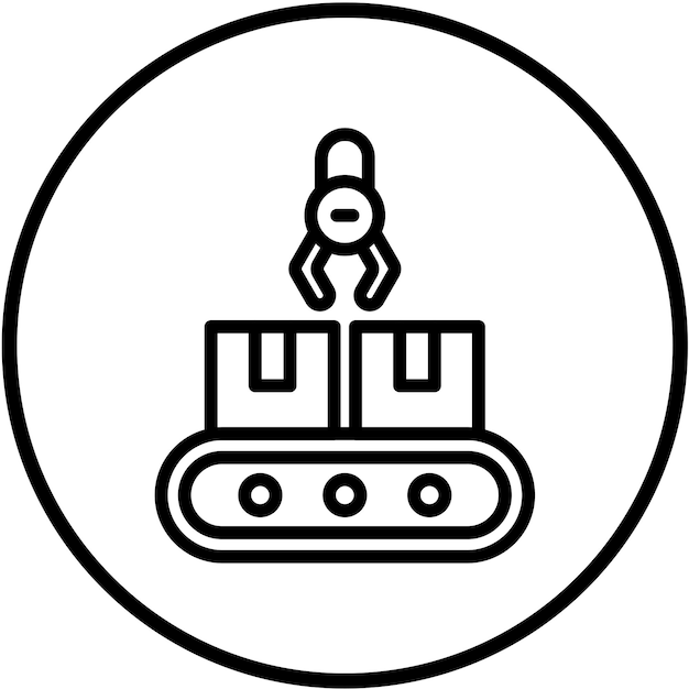Diseño vectorial Estilo de icono de producción en masa