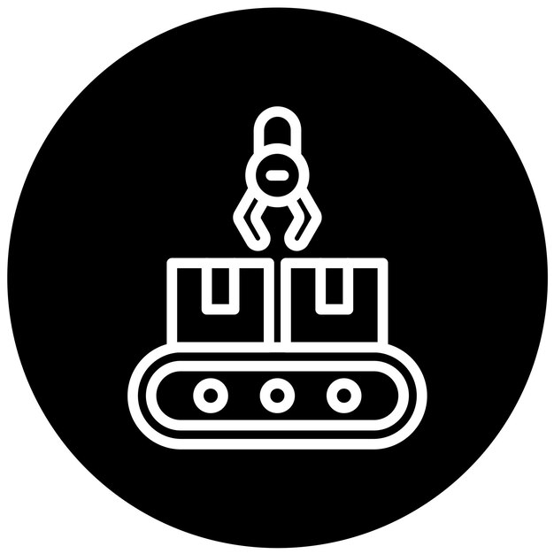 Diseño vectorial Estilo de icono de producción en masa