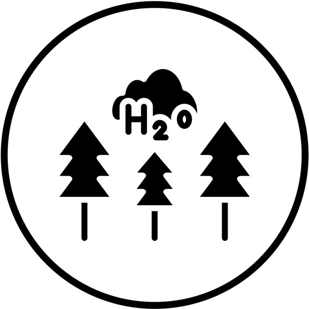 Diseño vectorial Estilo del icono de producción de oxígeno
